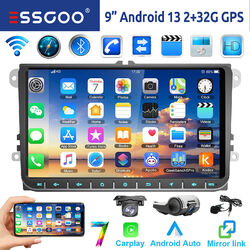 Für VW GOLF 5 6 Touran Caddy Passat Autoradio DVR 32G Android 13 Carplay GPS RDS