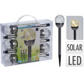 LED Solarleuchte Set 5tlg Garten Deko Kugel Außen Solarlampen Edelstahl Leuchte