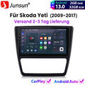 Für Skoda Yeti 5L 2009-2017 Carplay Autoradio Android GPS NAVI BT SWC DAB+ 2+32G