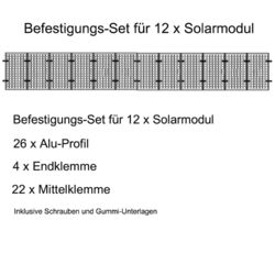 Solarpanel Halterung Alu Schiene Trapezblech Flachdach PV Montageschiene Schwarz