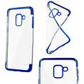 Bumper Plating Soft TPU Schutz Schale Tasche Für Samsung Galaxy J4 Plus  Blau