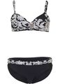 Neu Bügel Bikini Set Gr. 44 (85) C Schwarz Weiß Damen Bademode Schwimm-Bade-Top