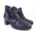 GABOR Stiefelette Schuhe Blockabsatz Leder Schwarz Gr. 5 38