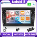 DAB+8-Kern 4+64GB Android 13 Autoradio Carplay Für Opel Astra H Corsa C D Zafira