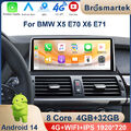 8 Kern Android 14 Autoradio CarPlay WIFI GPS Navi DAB+ für BMW X5 E70 E71 X6 CCC