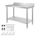 Edelstahl Küchentisch Edelstahltisch 120cm Höhenverstellbar Tisch mit Aufkantung