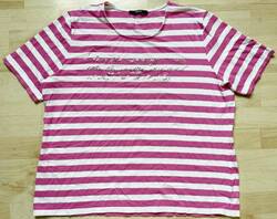 Clarina Collection T-Shirt Gr. 44 / 46 pink rosa weiß silberfarben gestreift 