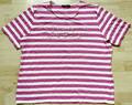 Clarina Collection T-Shirt Gr. 44 / 46 pink rosa weiß silberfarben gestreift 