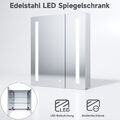 Spiegelschrank Bad mit LED Beleuchtung BadSpiegel Steckdose Touch Edelstahl 60cm