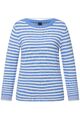 Laurasøn Damen Pullover Feinstrick Ringel U Boot Ausschnitt Langarm 820094