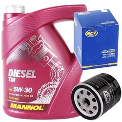 SCT GERMANY ÖLFILTER + 5W-30 MOTORÖL 5 LITER MANNOL DIESEL TDI 5W-30 API SN CF