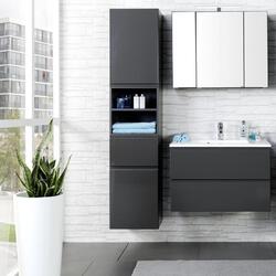 Komplett Badezimmermöbel Set 80cm Waschtisch Spiegelschrank Badmöbel Waschplatz
