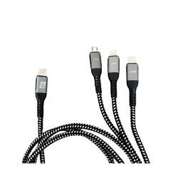 IWH USB-Ladekabel USB-C®, USB-Micro-A Buchse, Apple Lightning Stecker 1.2 m