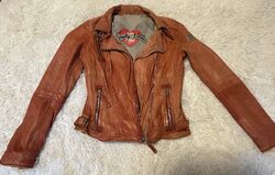 Freaky Nation Lederjacke Damen, Gr.S, Hellrotton, NP 199,-