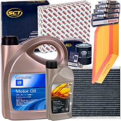 FILTERSET+BOSCH ZÜNDKERZEN+ORIGINAL 5W30 ÖL passend für OPEL COMBO X12 GEN.4 1.4