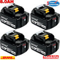 4X 8AH Original Akku Für Makita BL1860B 18V LXT Li-ion BL1850B BL1830 197422-4