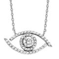 Julie Julsen Collier 925/- Sterling Silber rhodiniert Auge mit 47 Zirkonia weiß