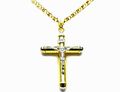 Halskette, Kreuz Mit Christus Gold 18K 750 (1000) Anhänger Zweifarbig Fantasie