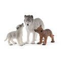 schleich 42472 Wolfsmutter mit Welpen, ab 3 Jahren, WILD LIFE - Spielset, 14 x 6