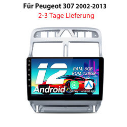 Android12 6+128G Autoradio GPS Navi WIFI RDS BT FM Für peugeot 307 2007-2013 DAB