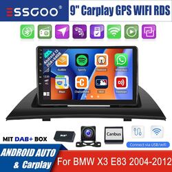 9" DAB+ CarPlay Android 13 Autoradio 2+64G GPS Navi Kam Für BMW X3 E83 2004-2012