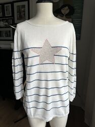 Schöner Strickpullover Von Conleys, Gr S/36, Cremeweiss, Gestreift, Wie Neu! 