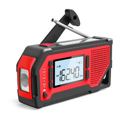 Kurbelradio Tragbares LCD Solar AM/FM Notfall radio mit LED Taschenlampe SOS