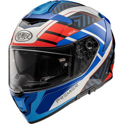 Motorradhelm Integral Premier DEVIL SZ 13 Weiß Blau Rot