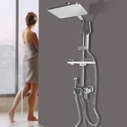 DE Massage Duschpaneel Duschset mit Handbrause Edelstahl Duschsystem Regendusche