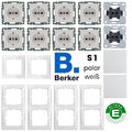 Berker S1 polarweiß Schalter 3036 Steckdosen 47438989 Rahmen S1 Spar-Paket NEU