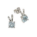 ZEEme Jewelry Ohrring Ohrstecker 925 Silber poliert rhodiniert Blautopas Damen