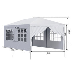 Pavillon 3x3/3x4/3x6m Wasserdicht Faltpavillon Partyzelt Gartenzelt UV Schutz DE