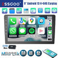 4+64G 9'' 2DIN Autoradio Carplay Android 13 GPS NAVI Bluetooth WIFI RDS USB +DAB