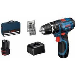 Bosch Akku-Schlagbohrschrauber GSB 12V-15, incl. 2x Akku GBA, Ladegerät, 25-tlg