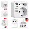 Reiseadapter DE auf USA UK GB England 3pin Steckdose Reisestecker Adapter Strom