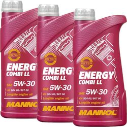 3 LITER 5W-30 MANNOL MOTORÖL ENERGY COMBI LL API SN CF LL-04 229.51 C30 5W30