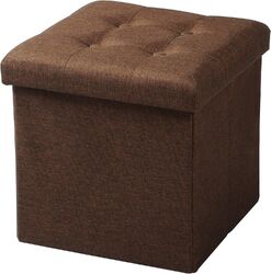 Faltbarer Sitzhocker Sitzwürfel Sitzcube Sitzbank mit Stauraum Leinen #766-24
