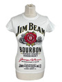 Shirt T-Shirt Motivshirt Damen Gr. XS-S Weiß Jim Beam Druckgrafik Print Whisky