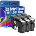 3x Schriftband für Brother TZe-241 P-Touch 1000 1000 BTS 1000 F 1005 BTS 1005 F