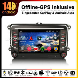 CarPlay Autoradio Android 14 DAB+ GPS Navi BT DVR Für VW Golf 5 6 Tiguan Passat