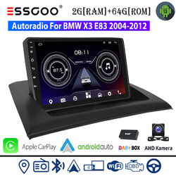 Autoradio Android 13 Apple Carplay GPS RDS ASP DAB+ Kam Für BMW X3 E83 2004-2012