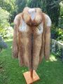 Tolle Fuchs Pelz Long Jacke Mantel Rot Fuchs Pelz neuwertig