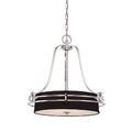 Hängeleuchte Deckenlampe Pendelleuchte Metall Glas Leinen D 58,4 cm 4 Flammig