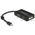 Delock Adapter mini Displayport 1.1 Stecker>VGA/HDMI/DVI Buchse passiv - schwarz