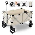 Faltbarer Bollerwagen Transportwagen Strandwagen Handwagen 165L Belastbar 100 KG