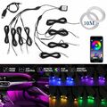 10M Auto RGB LED Innenraum Lichtleiste Ambientebeleuchtung Neon APP Control USB