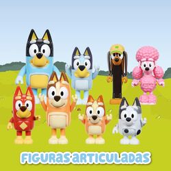 8er Bluey Family Bingo Dog Dad Mom Action Figures Familie und Freunde Set NEU