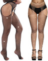 2 Paar Prickelnde Strass-Netzstrümpfe Damen Netzstrumpfhose mit Hoher Taille Net