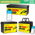 12V 100Ah 200Ah 300Ah LiFePO4 Bluetooth Lithium Batterie BMS Akku Wohnmobil Boot