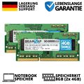 8GB 2x 4GB DDR3 RAM SO-DIMM 1Rx8 PC3L-12800S-11-11-B2 1.35V CL11 Notebook Laptop